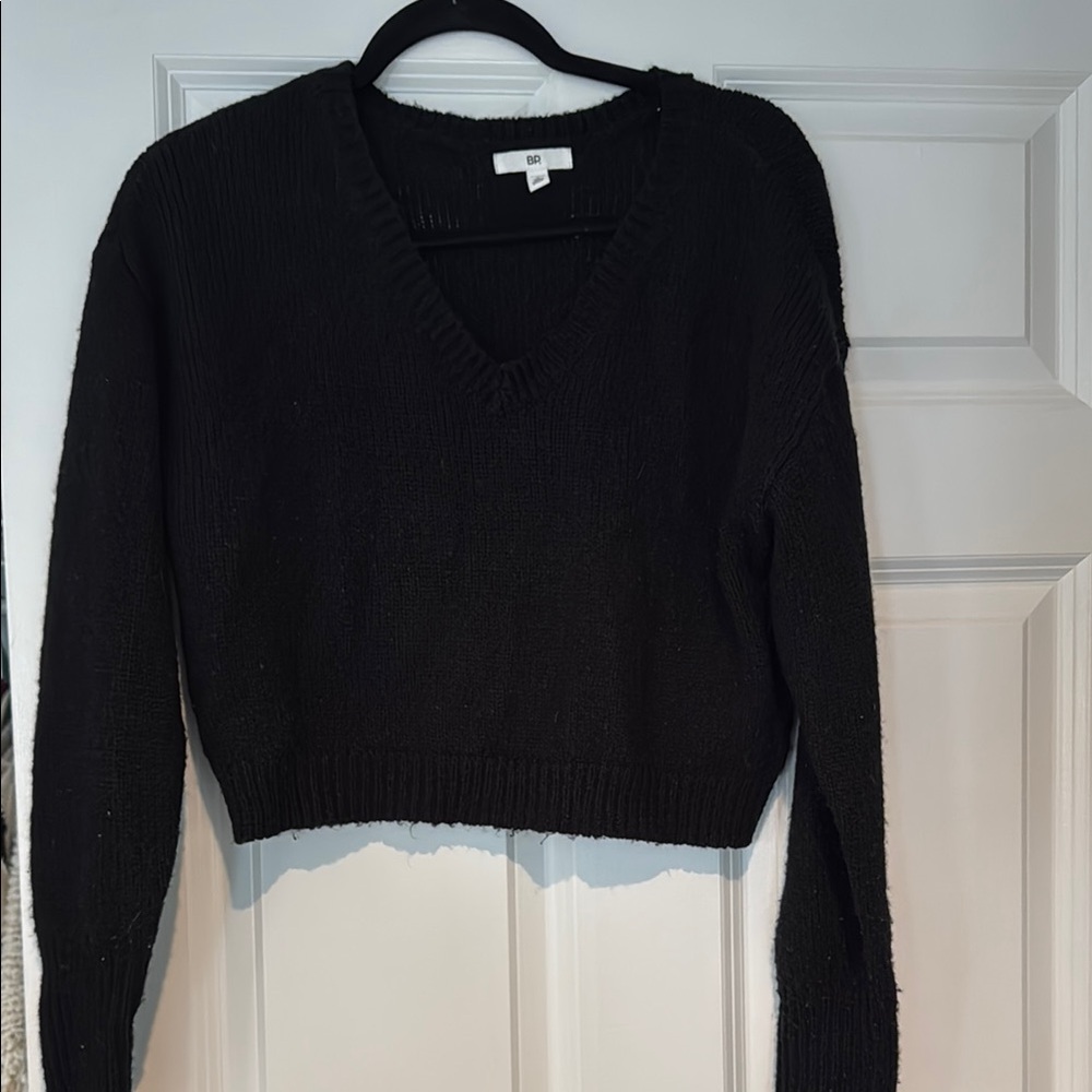 Women's Black V-Neck Sweater